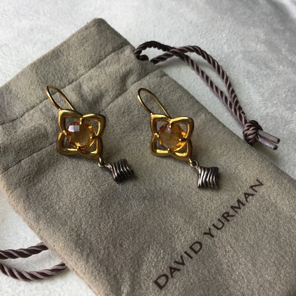 David Yurman 18k and Silver Citrine Earrings